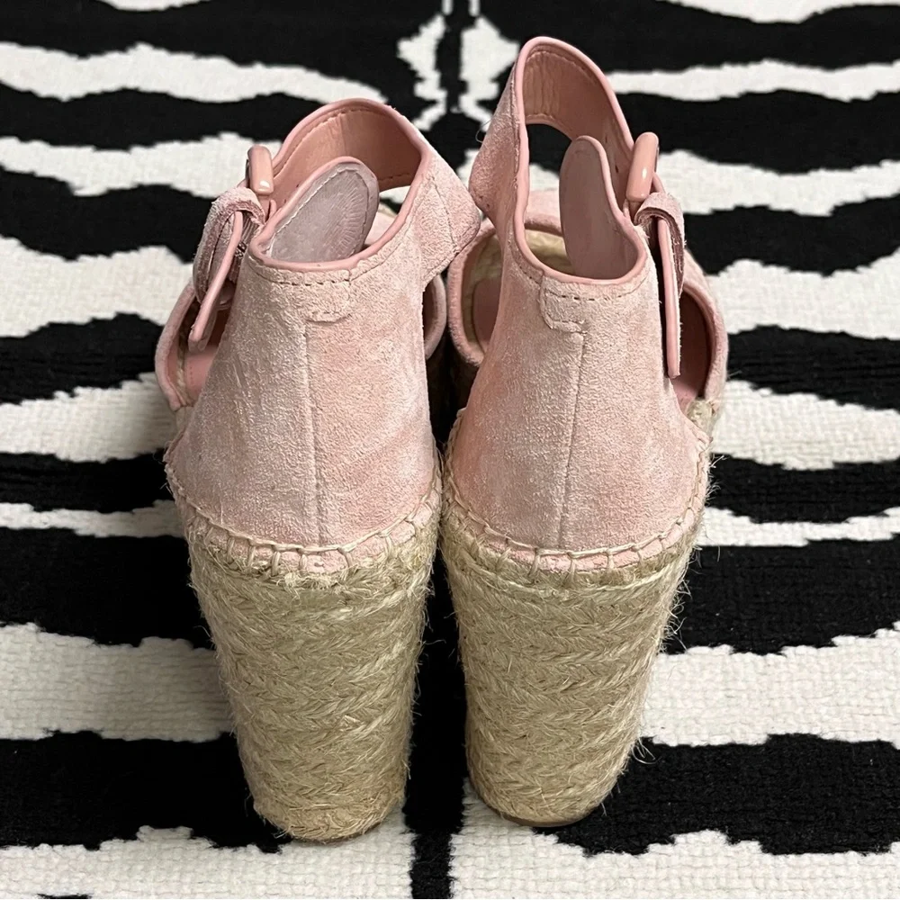 Marc Fisher Alida Espadrille Wedge Sandals In Light Pink Size 7.5 - Picture 8 of 16